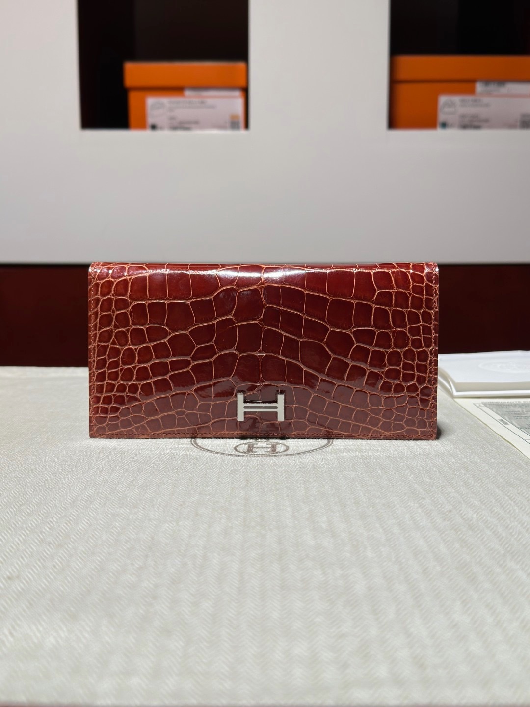H Bean Wallet Crocodile