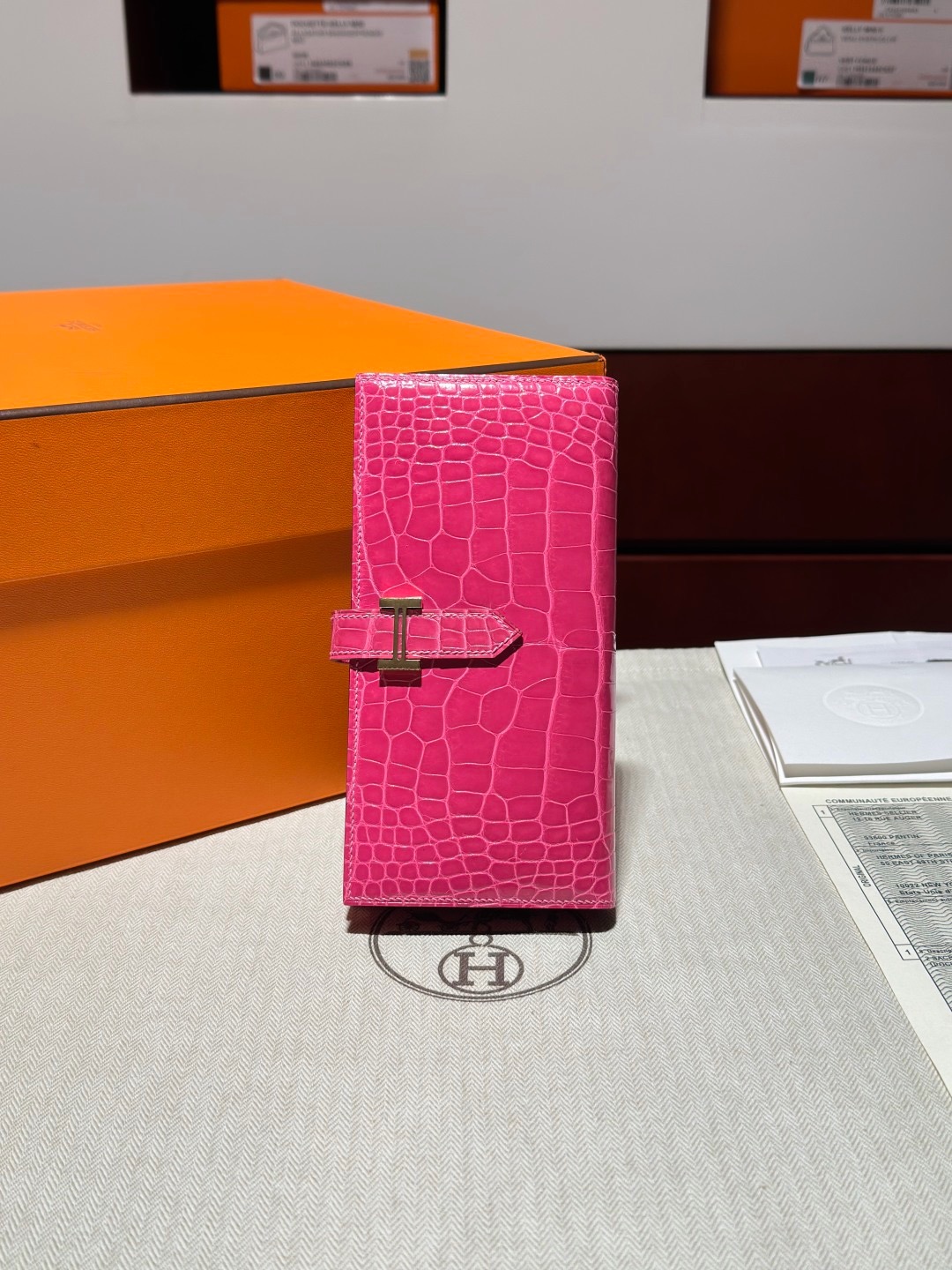 H Bean Wallet Crocodile