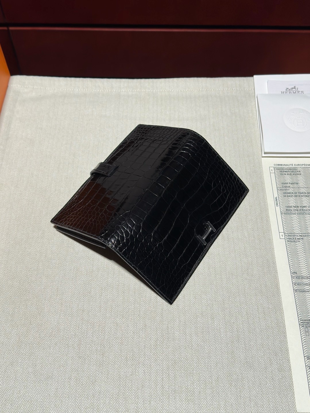 H Bean Wallet Crocodile