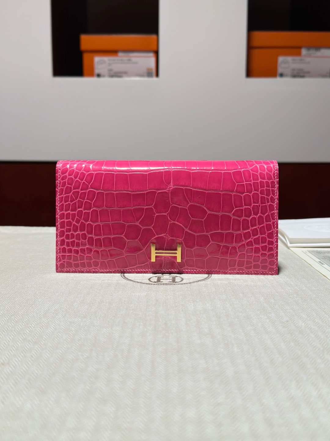 H Bean Wallet Crocodile