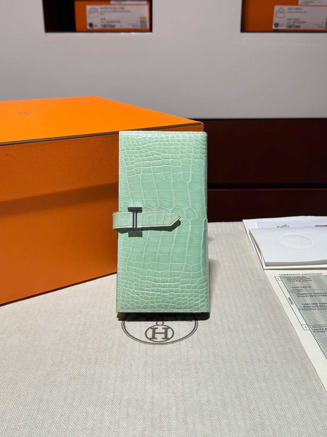 H Bean Wallet Crocodile