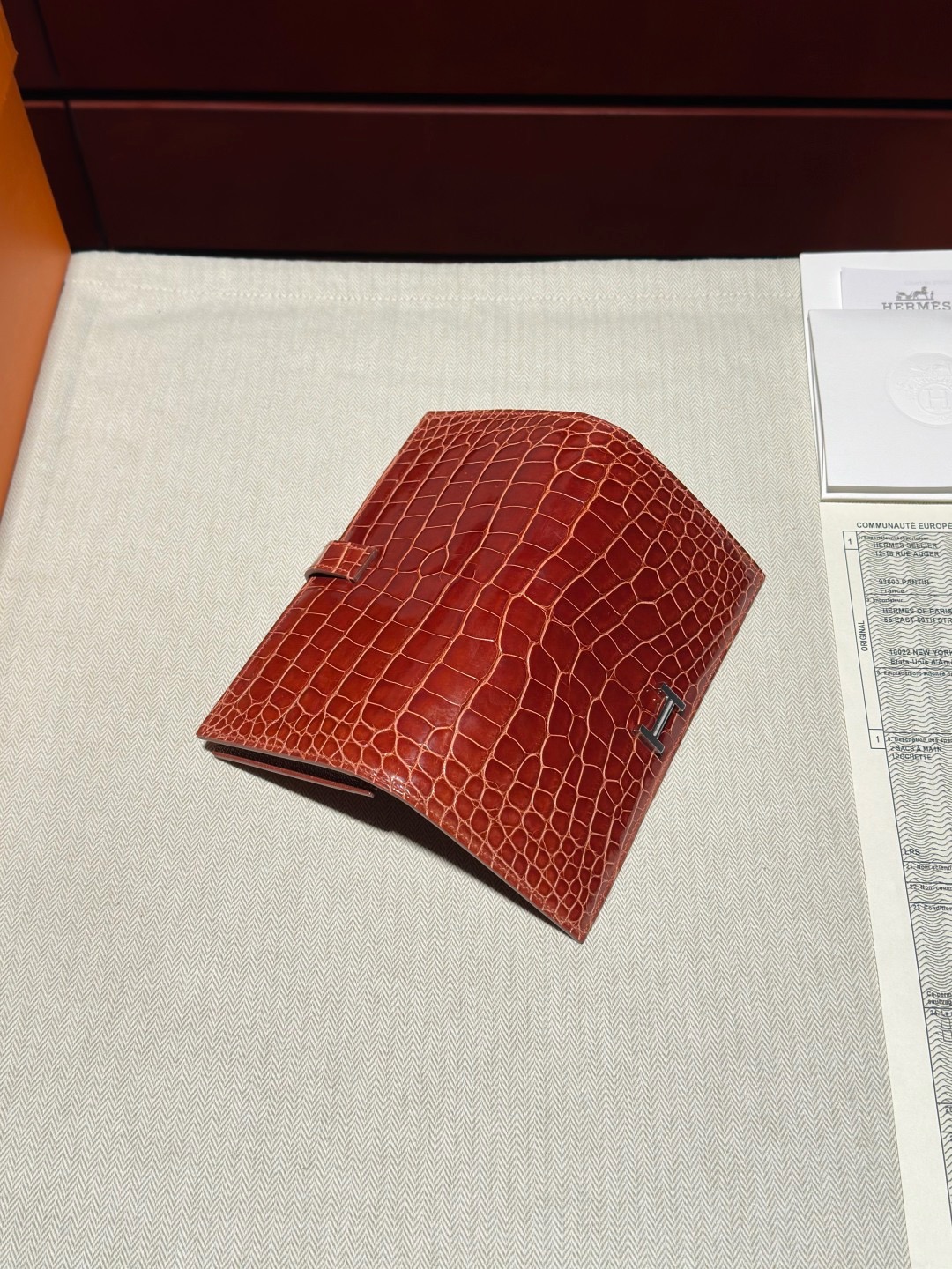 H Bean Wallet Crocodile
